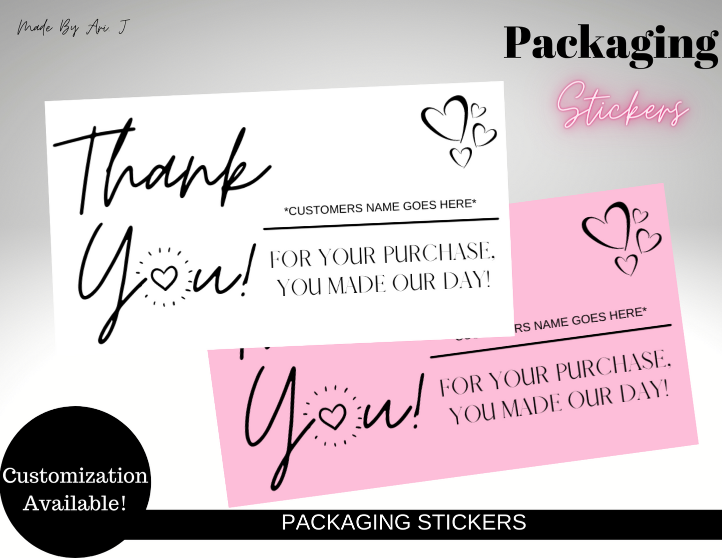 Thank You Customer Packaging Stickers