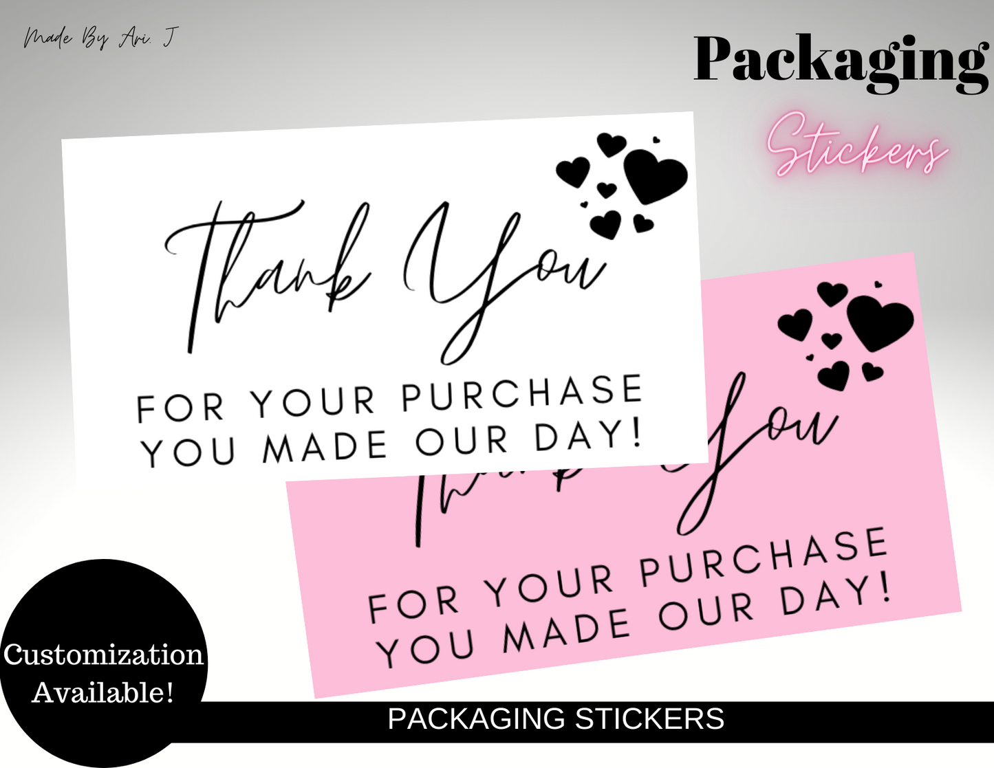 Thank You Packaging Stickers