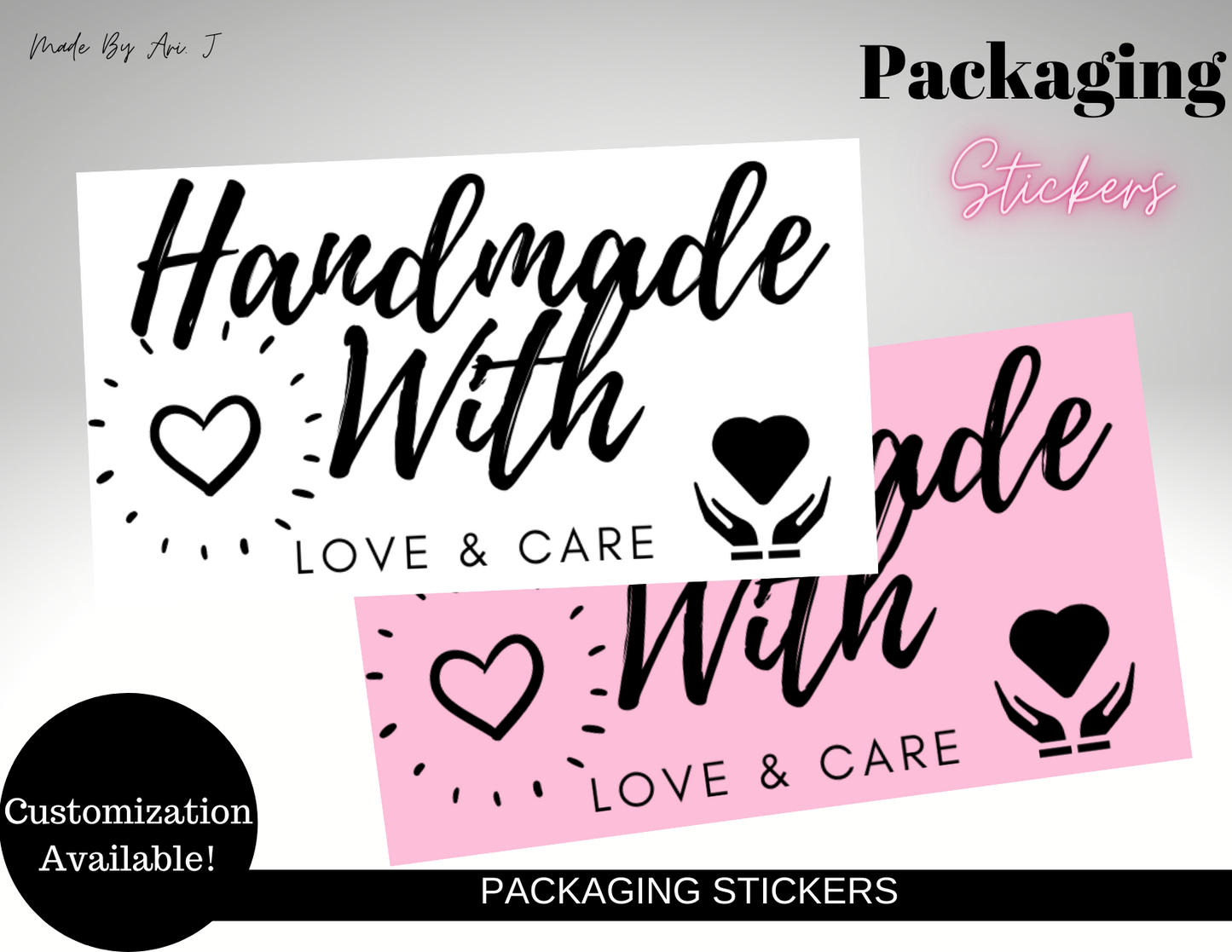 Handmade With Care Packaging Stickers